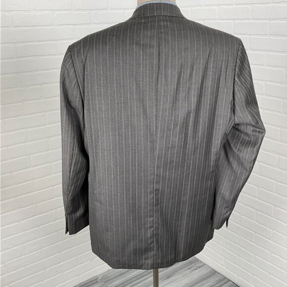 Ralph Lauren Blazer Men 46R Gray White Tan Pinstripe Cashmere Wool Jacket - Picture 4 of 16